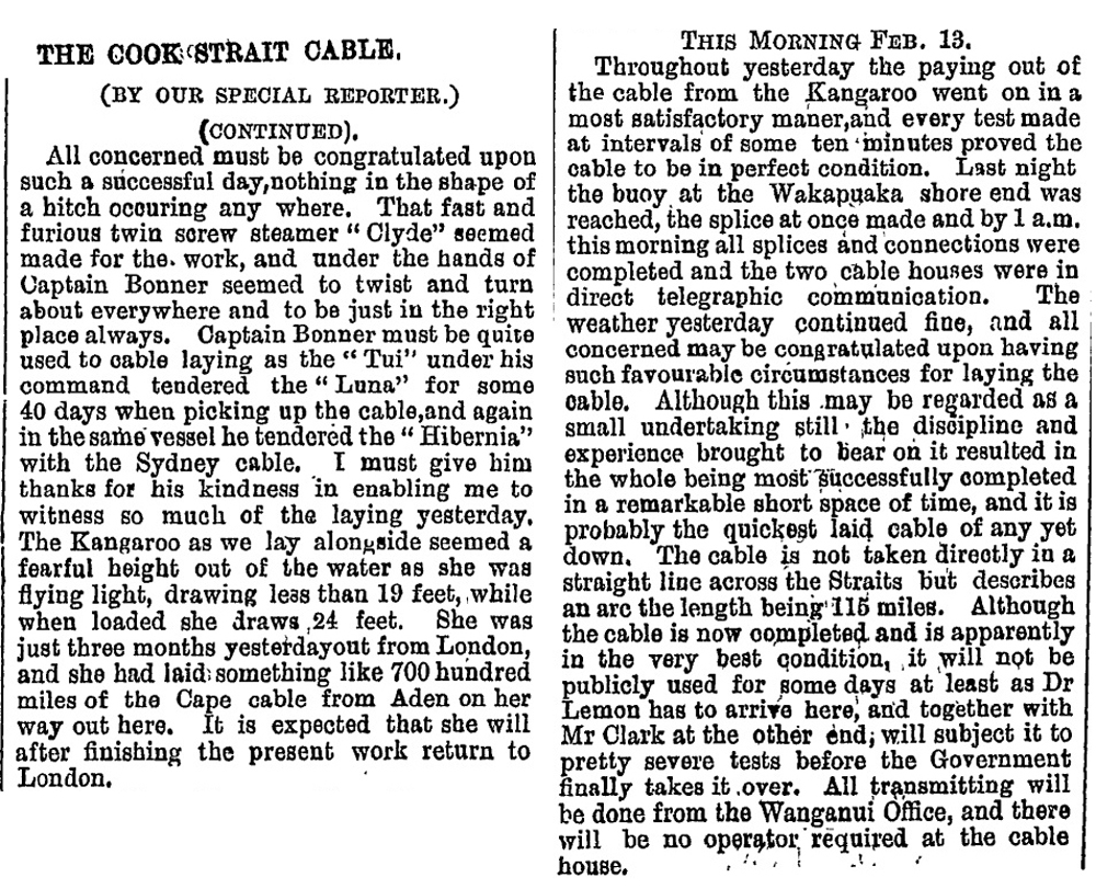 13 February 1880 Wanganui Herlad article